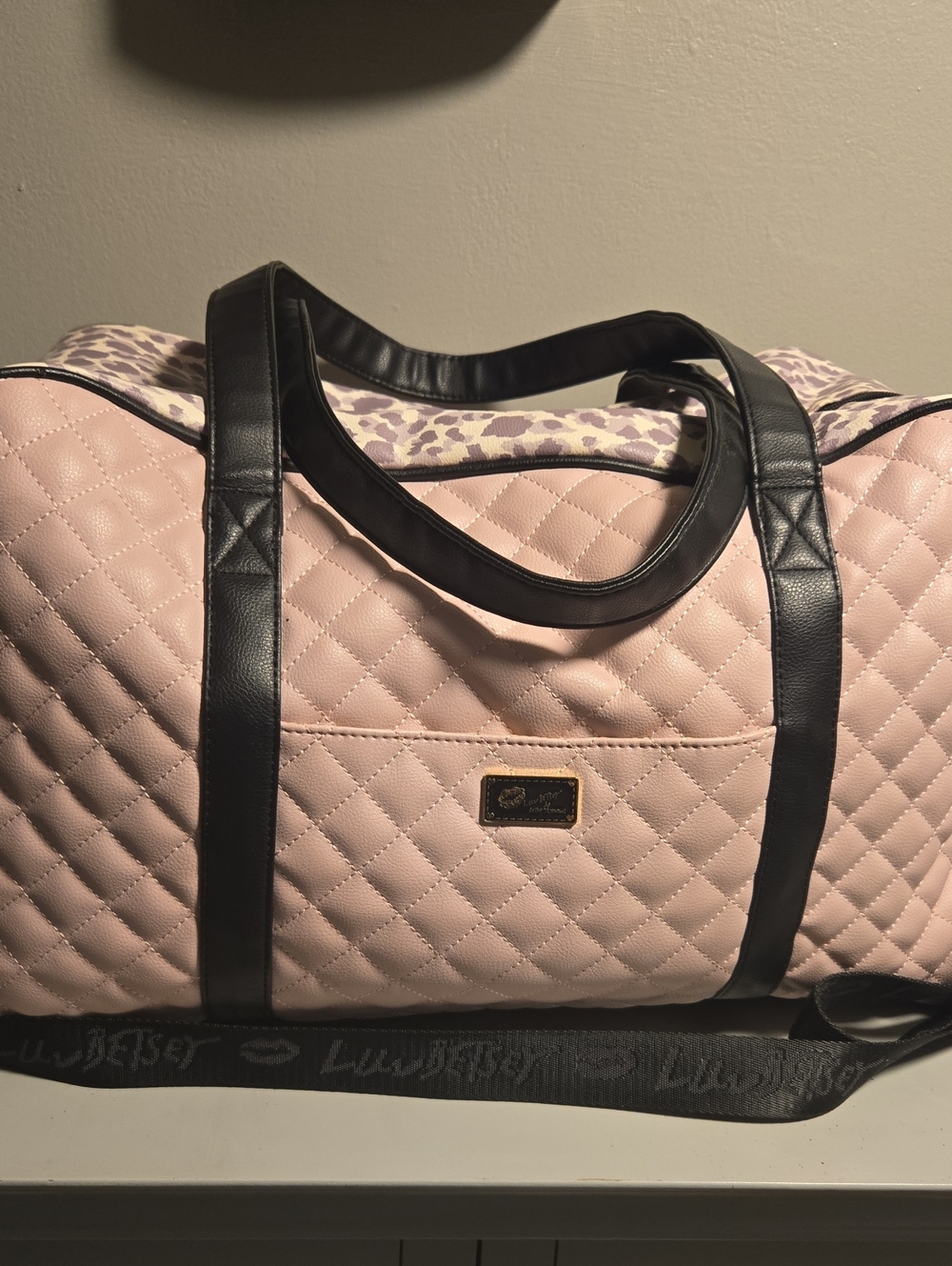 Betsey Johnson Quilted Pink Weekender Bag